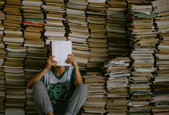 person reading a book